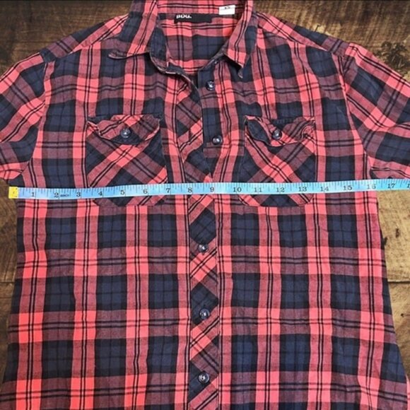 BDG Urban Outfitters Long Sleeve Pink Blue Plaid Button Down Flannel Size XS - Picture 6 of 8